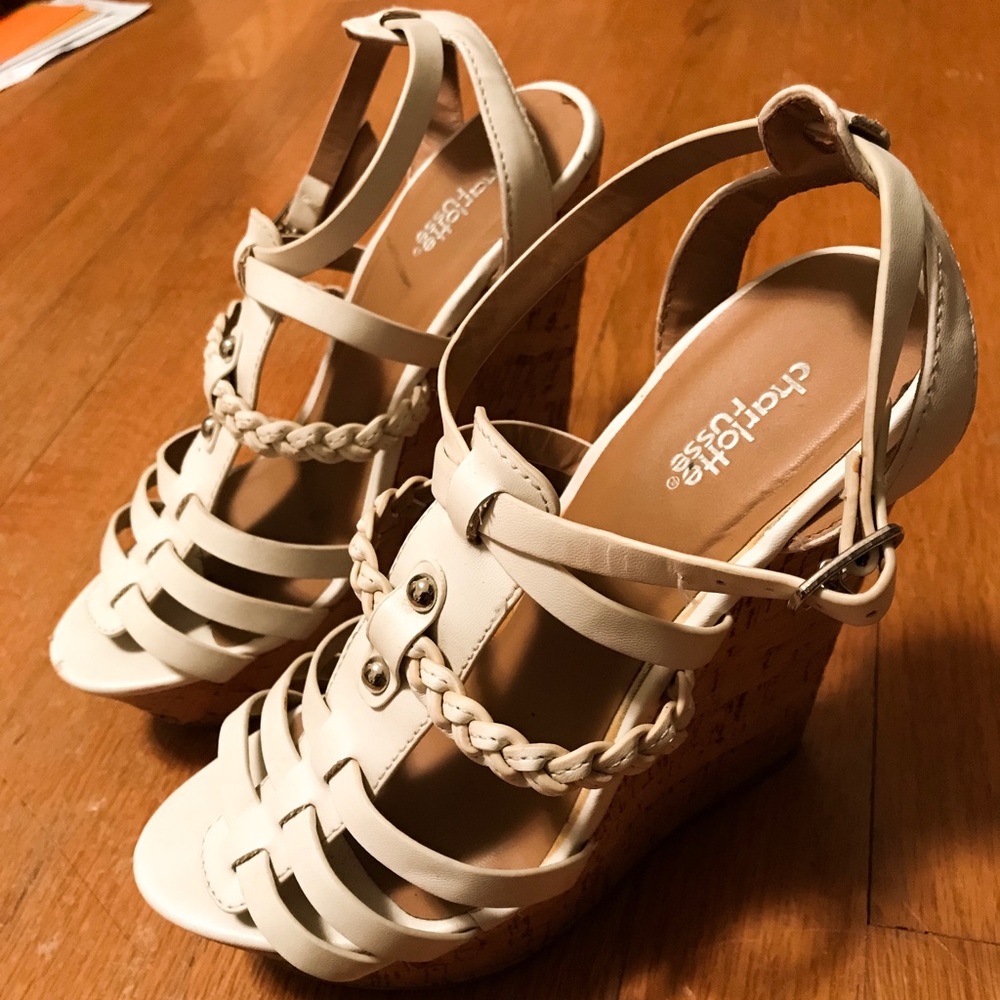 Charlotte Russe White Wedges - Size 7